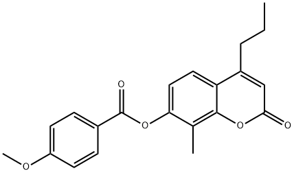 (8-methyl-2-oxo-4-propylchromen-7-yl) 4-methoxybenzoate 结构式