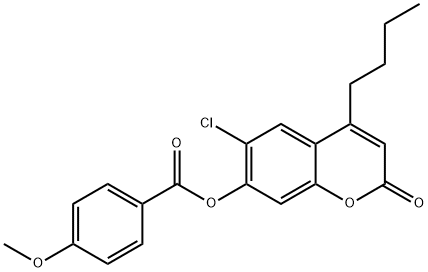 (4-butyl-6-chloro-2-oxochromen-7-yl) 4-methoxybenzoate 结构式