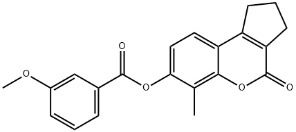 (6-methyl-4-oxo-2,3-dihydro-1H-cyclopenta[c]chromen-7-yl) 3-methoxybenzoate 结构式