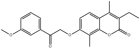 3-ethyl-7-[2-(3-methoxyphenyl)-2-oxoethoxy]-4,8-dimethylchromen-2-one 结构式
