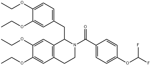 [1-[(3,4-diethoxyphenyl)methyl]-6,7-diethoxy-3,4-dihydro-1H-isoquinolin-2-yl]-[4-(difluoromethoxy)phenyl]methanone 结构式