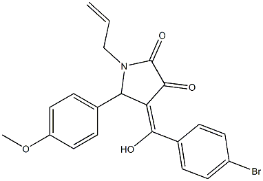 (4E)-4-[(4-bromophenyl)-hydroxymethylidene]-5-(4-methoxyphenyl)-1-prop-2-enylpyrrolidine-2,3-dione 结构式