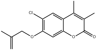 6-chloro-3,4-dimethyl-7-(2-methylprop-2-enoxy)chromen-2-one 结构式