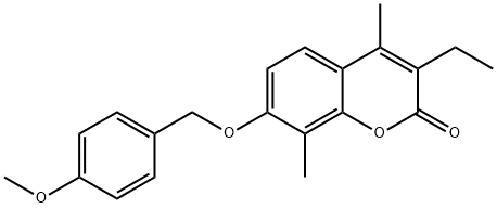 3-ethyl-7-[(4-methoxyphenyl)methoxy]-4,8-dimethylchromen-2-one 结构式