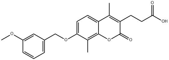 3-[7-[(3-methoxyphenyl)methoxy]-4,8-dimethyl-2-oxochromen-3-yl]propanoic acid 结构式
