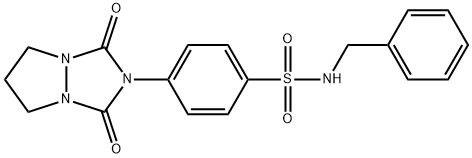 N-benzyl-4-(1,3-dioxo-6,7-dihydro-5H-pyrazolo[1,2-a][1,2,4]triazol-2-yl)benzenesulfonamide 结构式