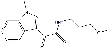 N-(3-methoxypropyl)-2-(1-methylindol-3-yl)-2-oxoacetamide 结构式