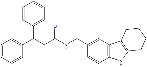 3,3-diphenyl-N-(6,7,8,9-tetrahydro-5H-carbazol-3-ylmethyl)propanamide 结构式