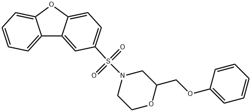 4-dibenzofuran-2-ylsulfonyl-2-(phenoxymethyl)morpholine 结构式