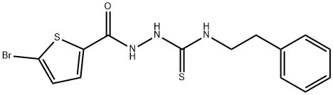 1-[(5-bromothiophene-2-carbonyl)amino]-3-(2-phenylethyl)thiourea 结构式