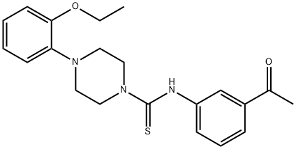 N-(3-acetylphenyl)-4-(2-ethoxyphenyl)piperazine-1-carbothioamide 结构式