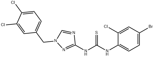1-(4-bromo-2-chlorophenyl)-3-[1-[(3,4-dichlorophenyl)methyl]-1,2,4-triazol-3-yl]thiourea 结构式