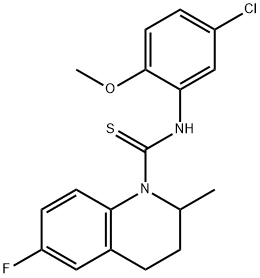 N-(5-chloro-2-methoxyphenyl)-6-fluoro-2-methyl-3,4-dihydro-2H-quinoline-1-carbothioamide 结构式