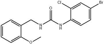 1-(4-bromo-2-chlorophenyl)-3-[(2-methoxyphenyl)methyl]urea 结构式