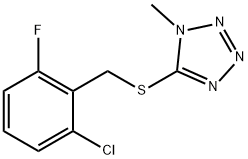 5-[(2-chloro-6-fluorophenyl)methylsulfanyl]-1-methyltetrazole 结构式