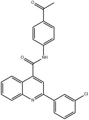 N-(4-acetylphenyl)-2-(3-chlorophenyl)quinoline-4-carboxamide 结构式