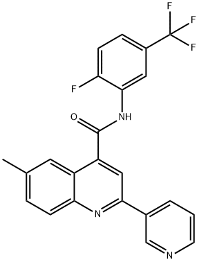 N-[2-fluoro-5-(trifluoromethyl)phenyl]-6-methyl-2-pyridin-3-ylquinoline-4-carboxamide 结构式