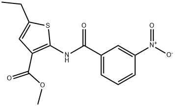 methyl 5-ethyl-2-[(3-nitrobenzoyl)amino]thiophene-3-carboxylate 结构式