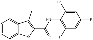 N-(2-bromo-4,6-difluorophenyl)-3-methyl-1-benzofuran-2-carboxamide 结构式