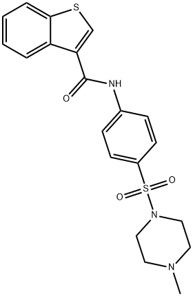 N-[4-(4-methylpiperazin-1-yl)sulfonylphenyl]-1-benzothiophene-3-carboxamide 结构式