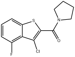 (3-chloro-4-fluoro-1-benzothiophen-2-yl)-pyrrolidin-1-ylmethanone 结构式