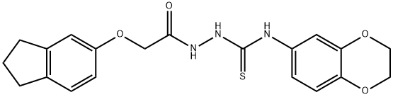 1-(2,3-dihydro-1,4-benzodioxin-6-yl)-3-[[2-(2,3-dihydro-1H-inden-5-yloxy)acetyl]amino]thiourea 结构式