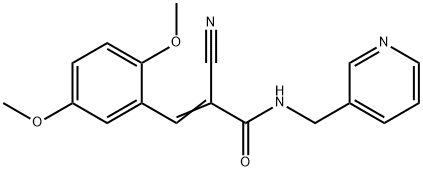 (Z)-2-cyano-3-(2,5-dimethoxyphenyl)-N-(pyridin-3-ylmethyl)prop-2-enamide 结构式