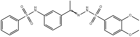 N-[(E)-1-[3-(benzenesulfonamido)phenyl]ethylideneamino]-3,4-dimethoxybenzenesulfonamide 结构式