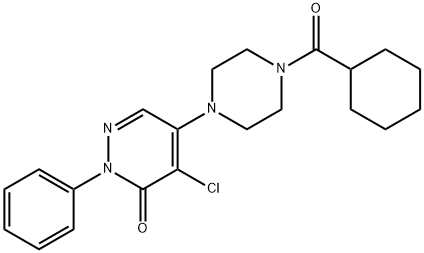 4-chloro-5-[4-(cyclohexanecarbonyl)piperazin-1-yl]-2-phenylpyridazin-3-one 结构式