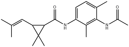 N-(3-acetamido-2,4-dimethylphenyl)-2,2-dimethyl-3-(2-methylprop-1-enyl)cyclopropane-1-carboxamide 结构式