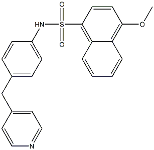 4-methoxy-N-[4-(pyridin-4-ylmethyl)phenyl]naphthalene-1-sulfonamide 结构式