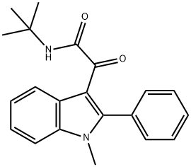 N-tert-butyl-2-(1-methyl-2-phenylindol-3-yl)-2-oxoacetamide 结构式