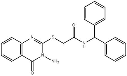 2-(3-amino-4-oxoquinazolin-2-yl)sulfanyl-N-benzhydrylacetamide 结构式