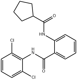 2-(cyclopentanecarbonylamino)-N-(2,6-dichlorophenyl)benzamide 结构式