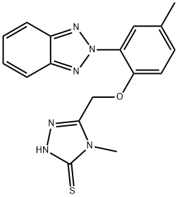 3-[[2-(benzotriazol-2-yl)-4-methylphenoxy]methyl]-4-methyl-1H-1,2,4-triazole-5-thione 结构式