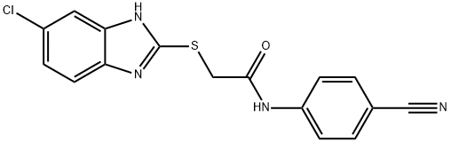 2-[(6-chloro-1H-benzimidazol-2-yl)sulfanyl]-N-(4-cyanophenyl)acetamide 结构式