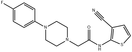 N-(3-cyanothiophen-2-yl)-2-[4-(4-fluorophenyl)piperazin-1-yl]acetamide 结构式