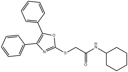 N-cyclohexyl-2-[(4,5-diphenyl-1,3-oxazol-2-yl)sulfanyl]acetamide 结构式