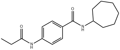 N-cycloheptyl-4-(propanoylamino)benzamide 结构式