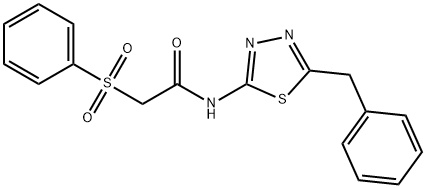 2-(benzenesulfonyl)-N-(5-benzyl-1,3,4-thiadiazol-2-yl)acetamide 结构式