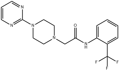 2-(4-pyrimidin-2-ylpiperazin-1-yl)-N-[2-(trifluoromethyl)phenyl]acetamide 结构式