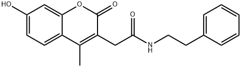 2-(7-hydroxy-4-methyl-2-oxochromen-3-yl)-N-(2-phenylethyl)acetamide 结构式