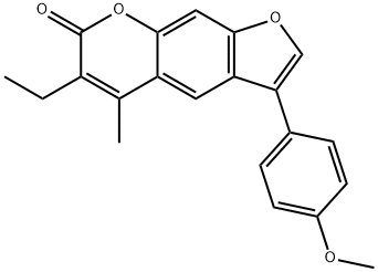 6-ethyl-3-(4-methoxyphenyl)-5-methylfuro[3,2-g]chromen-7-one 结构式