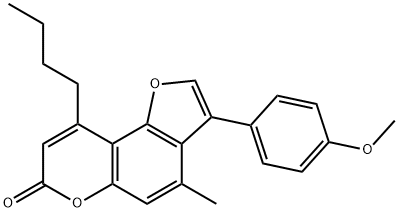 9-butyl-3-(4-methoxyphenyl)-4-methylfuro[2,3-f]chromen-7-one 结构式