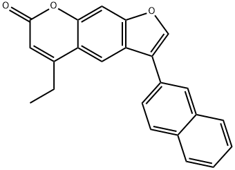 5-ethyl-3-naphthalen-2-ylfuro[3,2-g]chromen-7-one 结构式