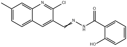 N-[(E)-(2-chloro-7-methylquinolin-3-yl)methylideneamino]-2-hydroxybenzamide 结构式