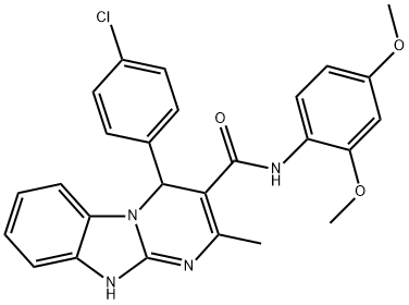 4-(4-chlorophenyl)-N-(2,4-dimethoxyphenyl)-2-methyl-1,4-dihydropyrimido[1,2-a]benzimidazole-3-carboxamide 结构式