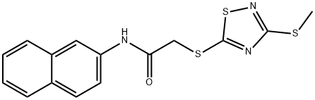 2-[(3-methylsulfanyl-1,2,4-thiadiazol-5-yl)sulfanyl]-N-naphthalen-2-ylacetamide 结构式