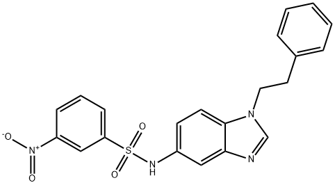 3-nitro-N-[1-(2-phenylethyl)benzimidazol-5-yl]benzenesulfonamide 结构式