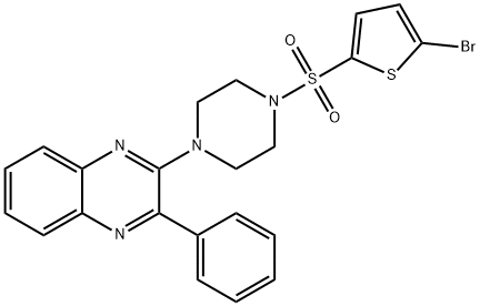 2-[4-(5-bromothiophen-2-yl)sulfonylpiperazin-1-yl]-3-phenylquinoxaline 结构式